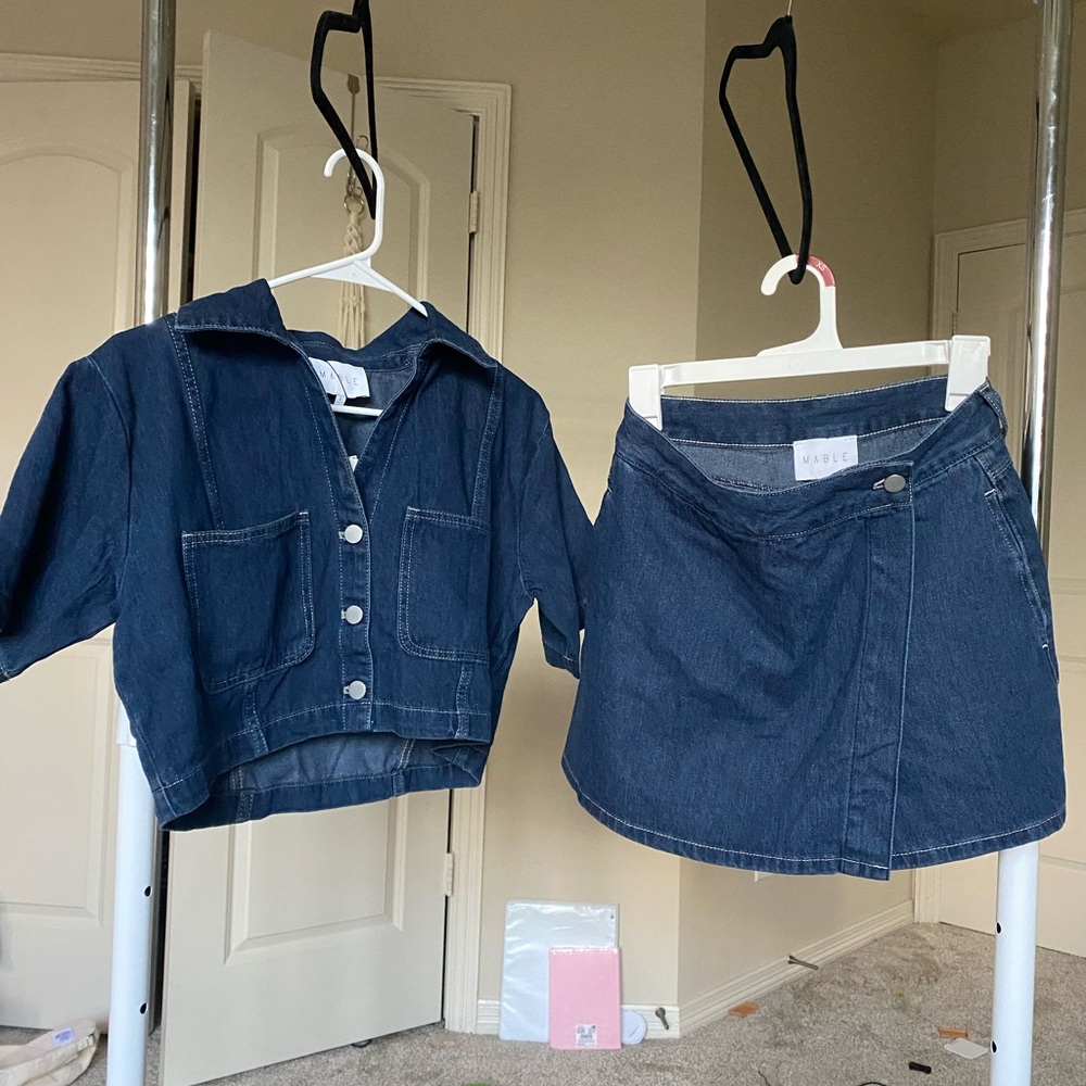 MABLE Blue Denim Skort and Top Set